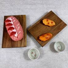 1個實木頂餐具托盤,壽司托盤,木製咖啡桌托盤,農莊裝飾托盤,適用於家用廚房櫃台和室外用餐、野餐、浴室、餐桌、廚房用品、桌面裝飾 - 黃色 - 查看 8