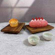 1個實木頂餐具托盤,壽司托盤,木製咖啡桌托盤,農莊裝飾托盤,適用於家用廚房櫃台和室外用餐、野餐、浴室、餐桌、廚房用品、桌面裝飾 - 黃色 - 查看 7