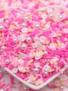 20g/pedaço Fatias De Argila Polimérica Com Tema De Dia Dos Namorados - Coração, Casca, Doce, Mistura De Sorvete Para Criação De Joias Diy - Com Pérola Falsa Para Preenchimento