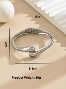 1入 Viking Mobius 金屬開口手環,個性化,時尚簡約,女性適用,輕盈奢華,適合情侶,情人節送女友禮物,佩戴舒適,派對必備 - 銀色 - 查看 13