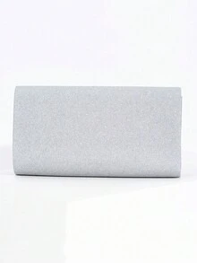 女士派對優雅鎖裝飾晚宴包手拿包鏈條單肩包禮服包水鑽耳環項鍊手鍊套裝 - 銀色 - 查看 7