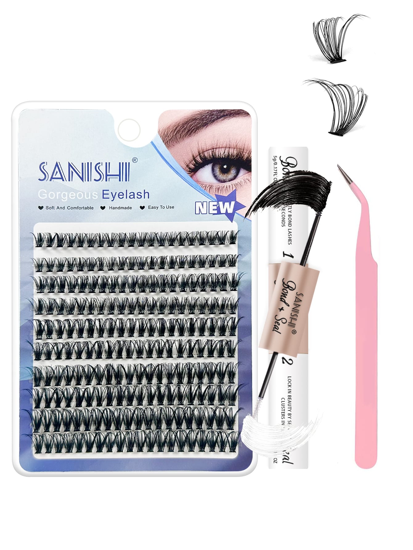 Diy Eyelash Extension Kit, 200 Clusters C Curl Eyelash Curler, 816mm
