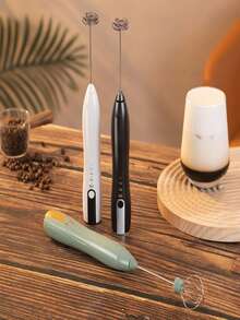 Handheld Milk Frother, Stirrer, Mixer And Wisker For Coffee, Tea, Latte, Cappuccino, And Hot Chocolate Drink Prep And Fast&Easy Foam Creation, USB Re Chargeable, No Batteries Needed, Three Interchangeable Mixing Heads - Black - View 7