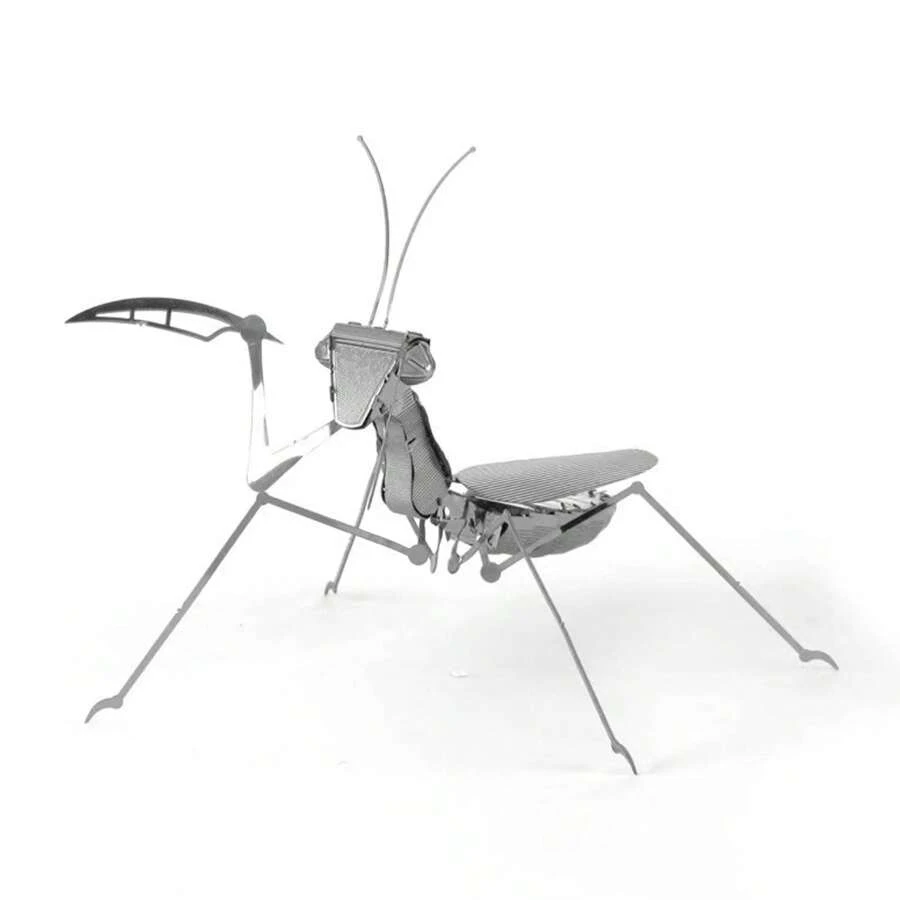 1-Piece Metal Puzzle For Adults, Diy 3d Metal Model Kit With Tools For Adults, Adult/Teen Tabletop Model Kit Building Toy [Mantis] - Silver - View 1