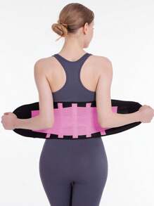 1pc Pink Workout Waist Trimmer Belt & Tummy Control Band - Pink - View 2