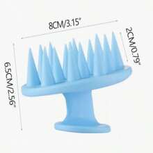1pc Random Color One-Piece Silicone Hair Washing Brush - Multicolor - View 3