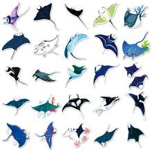 50入組卡通海洋動物魚魔鬼魟卡通貼紙,diy筆記本電腦手機裝飾防水貼紙 - 彩色 - 查看 4