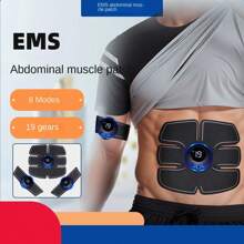 1入組EMS可充電腹肌刺激器，訓練腹肌、按摩放鬆，男女適用，家庭健身器材 - 黑色 - 查看 1