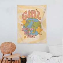 1入室內裝飾掛毯,簡約布質多功能掛牆物品,適用於男孩和女孩臥室牆壁美術裝飾,適用於臥室美學,配有安裝工具 - 彩色 - 查看 4