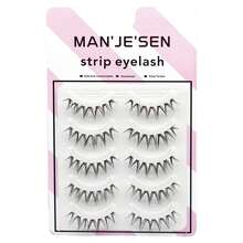 簇狀卡通假睫毛透明莖貓眼形短尖尾條狀睫毛,柔軟舒適,韓國化妝品 - 尖尾漫畫款 - 查看 1