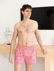 5入組男士印花短褲 - 彩色 - 查看 5