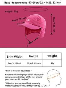 1pc Unisex Multifunctional Winter Baseball Cap With Ear Flaps, Letter Embroidery Decoration, Retro Style, Warm-Keeping For Outdoor Activities - Multicolor - View 6