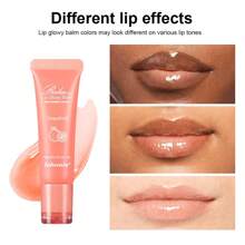 保濕唇彩霜,極致滋養的滋潤唇膏,修復乾裂雙唇的潤唇霜面膜,晝夜護唇療法,光澤柔滑的唇油凝膏-可選擇草莓、桃子、葡萄、西柚口味