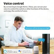 1 pieza Interruptor de relé WiFi que funciona con Apple HomeKit, Alexa y Home Smart Mini Relay Switch, interruptor de luz inalámbrico con control remoto, control de voz y temporizador de 16A - Blanco - Ver 10