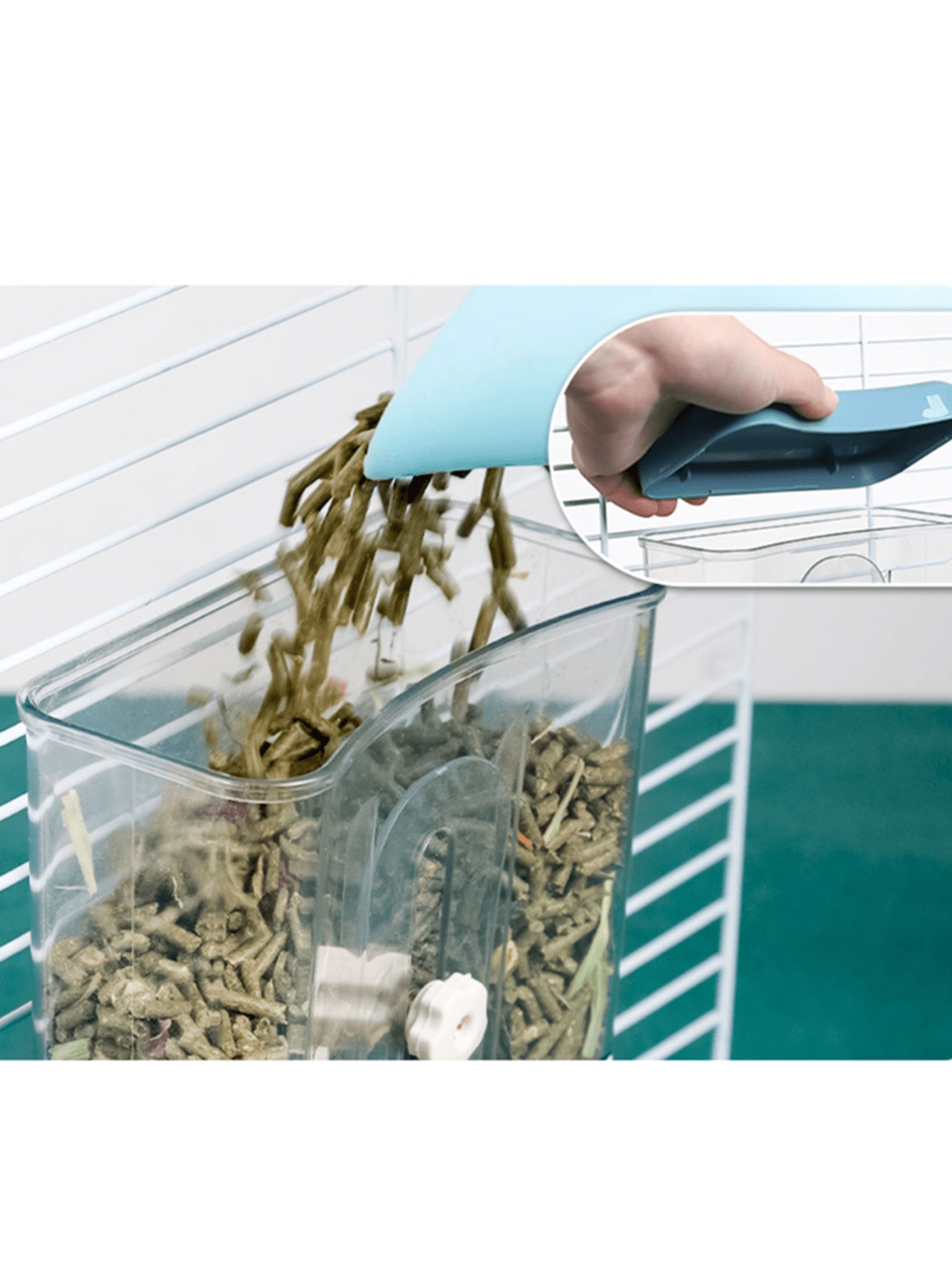 One Piece Ceramic Rabbit Food Bowl AntiKnock Over Cat Guinea Pig Feed