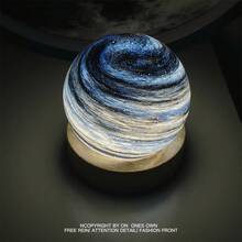 夢幻星球夜燈,月球、星系、星星,便攜式星系燈,為臥室床頭營造氛圍 - 星空-USB直插暖光 - 查看 4
