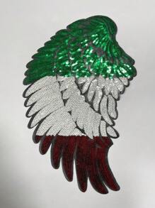 1 par Parche de Lentejuela Termoadhesivo Para Ropa Con Diseño de Alas - Multicolor - Ver 1