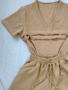 Women Two-Piece Outfits - Màu Khaki - Xem 2
