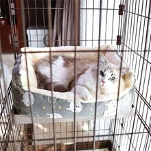 1入組毛絨貓窩,可拆式寵物墊,固定繩,寵物沙發,適合小型和中型狗和貓使用,溫暖舒適的毛絨寵物巢 - 灰色 - 查看 5