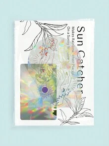 1pc Colored Film Art Electrostatic Glass Sticker, Waterproof Pvc, Minimalist Art For Living Room, Bedroom Window Decoration - Multicolor - View 6