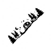 1 件汽車森林山形貼紙適用於房車、房車、露營車 - 黑色