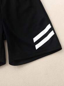 Young Boy Summer School Uniform Shorts, Baseball Style Shorts, Preppy Style - Multicolor - View 9