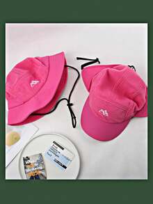 1pc Unisex Multifunctional Winter Baseball Cap With Ear Flaps, Letter Embroidery Decoration, Retro Style, Warm-Keeping For Outdoor Activities - Multicolor - View 4