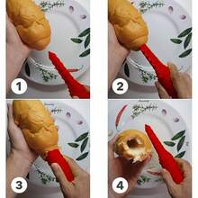 1pc Creative Hot Dog Bun Cutter With Drill Design, Leakproof Burger Hot Dog Artifact - Red - View 2