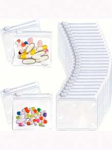 5/10/15/20 Cái Túi đựng thuốc du lịch Túi có khóa kéo, Baggies có thể tái sử dụng, Túi nhựa trong tự niêm phong Túi đựng thuốc du lịch có khóa trượt cho thuốc sắp xếp du lịch và các vật dụng nhỏ, Đồ dùng du lịch cần thiết (Chỉ có túi, không bao gồm các phụ kiện bên trong)( 7,6*7cm/2,99*2,76in) - Trong sáng - Xem 1