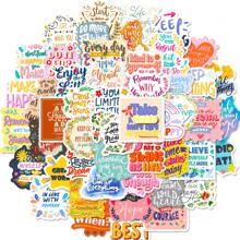 50pcs Inspirational Stickers Vision Board For Adults, Motivational Graffiti Stickers For Water Bottles Laptops Phone Case Luggage Envelope, Colorful Positive Stickers For Students Teens - Multicolor - View 1