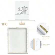 1 件成品咖啡飲料牆壁裝飾畫,咖啡機熱咖啡,現代簡約藝術畫,辦公室廚房牆壁裝飾帶框畫,壁掛式,可直接懸掛 - 彩色 - 查看 6