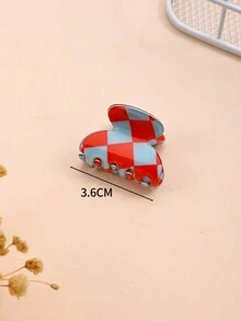6pcs Mini Two Tone Plaid Women'S Hair Claw - Multicolor - View 5