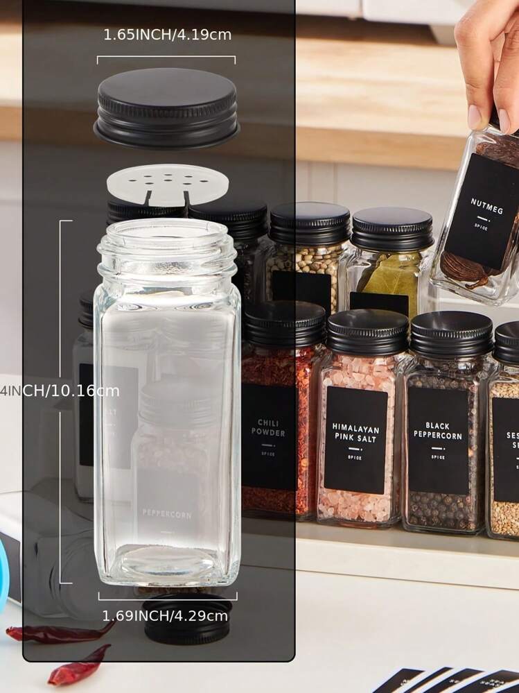 Lot de 6 boîtes à épices de 100 ml - En plastique transparent - Pour cuisine, tiroir, étagère à épices, camping | Leroy Merlin
