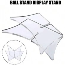 1個12cm * 12cm的丙烯酸足球,籃球,排球,棒球,橄欖球球架展示架 - 白色 - 查看 4