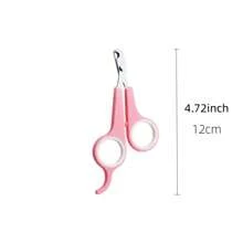 1 pieza Cortaúñas para mascotas de color combinado para perro con gato para aseo - Rosa - Ver 4