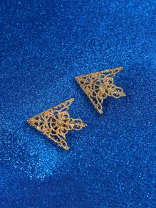 2 pièces Épingles vintage creuses en forme de col en V unisexe, accessoire de mode convenant pour un port quotidien et les fêtes
