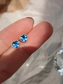 一對S925紅寶石方形耳釘女性獨特設計感精緻奢華優雅時尚時尚耳環女士珠寶假期 - 紅寶石3 - 查看 11