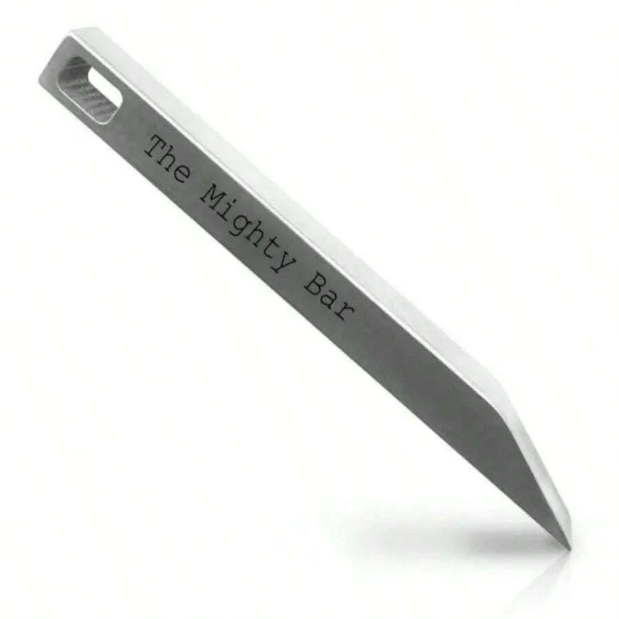 The Mighty Bar - 鑰匙扣撬棒,無鋒利,重型不銹鋼 Edc 撬棒,由 Gear Spool 製造 - 銀色 - 查看 1