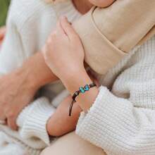 Colorful Butterfly Bracelet, Adjustable Handmade Weave Butterfly Wristband, Women's Fashionable Birthday Gift - Blue - View 5