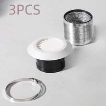 3件廚房排氣管、排煙管、通風口、軟管、abs新風口、加厚送風卡扣、排氣口、出風口格柵、不銹鋼夾、鎖環夾、軟管夾、不銹鋼帶 - 彩色 - 查看 1