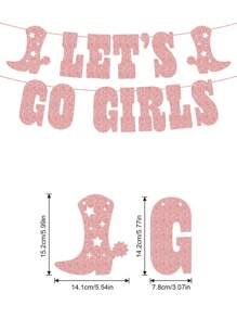 1 Set Let's Go Glitter Banner - Silver, 5 Ft. | Bachelorette Party Decorations, Cowgirl Birthday, Last Rodeo Backdrop, Nashville, Cow Rodeo Theme - Multicolor - View 7