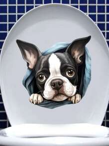 創意新設計可愛狗自粘牆貼,適用於廁所、冰箱、浴室,防水可拆式裝飾貼紙 - 彩色 - 查看 4