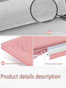 13-16 英寸笔记本电脑内胆包保护套适用于 Macbook Air/Pro 13-15.6 M1/M2 2012-2023 14-15.6 HP 笔记本 13.5 Surface 笔记本电脑防震防水包带配件袋 - 粉色的 - 查看 6
