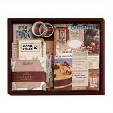 1set Scrapbook Sticker Set Contains 155pcs Material Paper Set Contains Material Book And Material Package For Journaling Notebook Scrapbooking Planner, Journal Supplies Hand Account Sticker Back To School - Brown - View 8