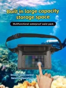 1個戶外防水手機腰包,海灘防水袋具有觸控屏幕功能 - 黑色 - 查看 2