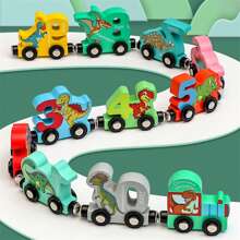 11Pcs Magnetic Wooden Dinosaur Train Toys With Numbers ,Montessori Educational Wooden Magnetic Train Car Set For Kids ,Children Visual Puzzle Preschool Trains Model Toy Or Birthday And Christmas Ideal Gifts ,Train ,Train Toy ,Magnetic Blocks,Train Toy,Train,Montessori Toys