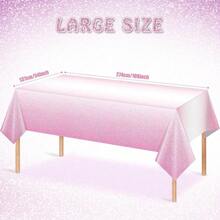 1Pc 137*274cm Modern Sparkly Shiny Gradient Color Tablecloth Large Size PE Table Cover For Wedding Birthday Party - 137*274 - View 1