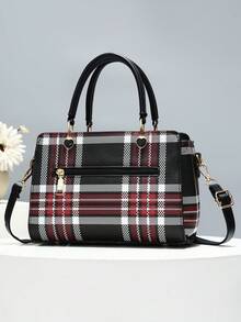 優雅手提包,經典魅力斜背包,流行的拉鍊和小毛球裝飾,女士、上班族和商務女士的完美母親節禮物 - 黑色 - 查看 2