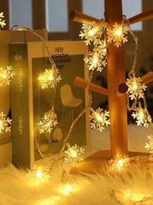 Guirlande Lumineuse Flocon De Neige 1.5m/10 Led, 3m/20 Led, 6m/40 Led, Décoration De Noël