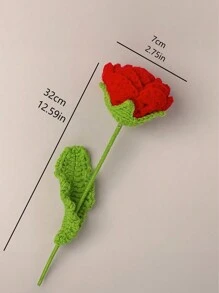 1 Bó hoa hồng móc thủ công làm bằng chất liệu lông tơ dệt kim, trang trí hoàn hảo cho bàn ăn, tiệc sinh nhật hoặc làm quà tặng - Nhiều màu - Xem 7